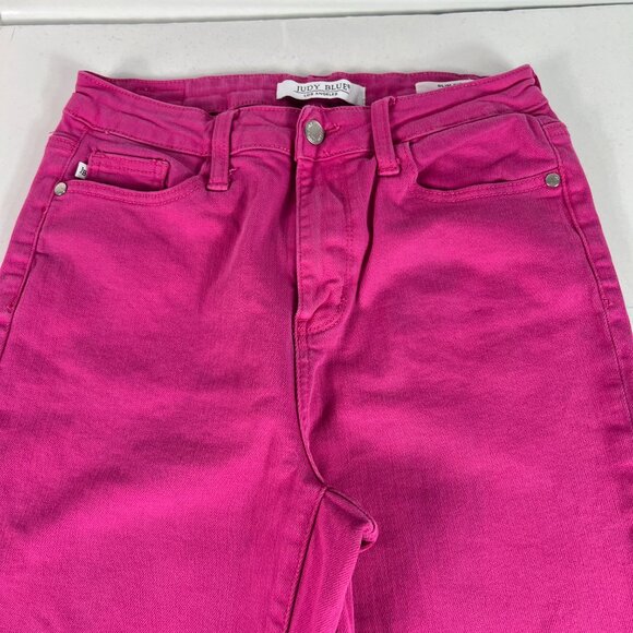 Judy Blue Jeans Women 27x27* Slim Mid Rise Ankle Pink Faded Stretch Denim Tag 27 - Picture 2 of 16